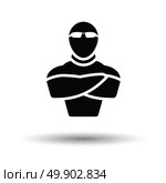 Night club security icon. White background with shadow design. Vector illustration. Стоковая иллюстрация, агентство Ingram Publishing / Фотобанк Лори