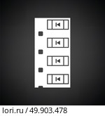 Diode smd component tape icon. Black background with white. Vector illustration. Стоковая иллюстрация, агентство Ingram Publishing / Фотобанк Лори