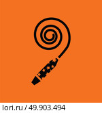 Party whistle icon. Orange background with black. Vector illustration. Стоковая иллюстрация, агентство Ingram Publishing / Фотобанк Лори