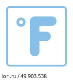 Fahrenheit degree icon. Blue frame design. Vector illustration. Стоковая иллюстрация, агентство Ingram Publishing / Фотобанк Лори
