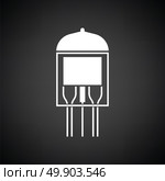 Electronic vacuum tube icon. Black background with white. Vector illustration. Стоковая иллюстрация, агентство Ingram Publishing / Фотобанк Лори