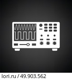 Oscilloscope icon. Black background with white. Vector illustration. Стоковая иллюстрация, агентство Ingram Publishing / Фотобанк Лори