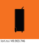 Icon of studio photo light bag. Orange background with black. Vector illustration. Стоковая иллюстрация, агентство Ingram Publishing / Фотобанк Лори