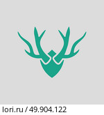 Deer's antlers  icon. Gray background with green. Vector illustration. Стоковая иллюстрация, агентство Ingram Publishing / Фотобанк Лори