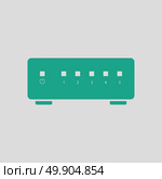 Ethernet switch icon. Gray background with green. Vector illustration. Стоковая иллюстрация, агентство Ingram Publishing / Фотобанк Лори