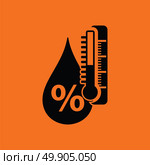 Humidity icon. Orange background with black. Vector illustration. Стоковая иллюстрация, агентство Ingram Publishing / Фотобанк Лори