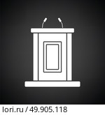 Witness stand icon. Black background with white. Vector illustration. Стоковая иллюстрация, агентство Ingram Publishing / Фотобанк Лори