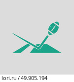 American football touchdown icon. Gray background with green. Vector illustration. Стоковая иллюстрация, агентство Ingram Publishing / Фотобанк Лори