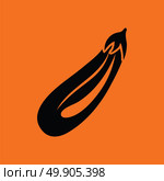 Eggplant  icon. Orange background with black. Vector illustration. Стоковая иллюстрация, агентство Ingram Publishing / Фотобанк Лори