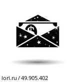 Birthday gift envelop icon with money  . White background with shadow design. Vector illustration. Стоковая иллюстрация, агентство Ingram Publishing / Фотобанк Лори