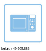 Micro wave oven icon. Blue frame design. Vector illustration. Стоковая иллюстрация, агентство Ingram Publishing / Фотобанк Лори