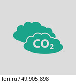 CO 2 cloud icon. Gray background with green. Vector illustration. Стоковая иллюстрация, агентство Ingram Publishing / Фотобанк Лори