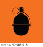 Attack grenade icon. Orange background with black. Vector illustration. Стоковая иллюстрация, агентство Ingram Publishing / Фотобанк Лори