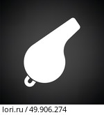 Whistle icon. Black background with white. Vector illustration. Стоковая иллюстрация, агентство Ingram Publishing / Фотобанк Лори