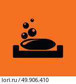 Soap-dish icon. Orange background with black. Vector illustration. Стоковая иллюстрация, агентство Ingram Publishing / Фотобанк Лори
