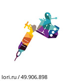 Tattoo Machine Two Coil Figure vector illustrator Isolated on white background. Стоковая иллюстрация, агентство Ingram Publishing / Фотобанк Лори