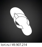 Flip flop icon. Black background with white. Vector illustration. Стоковая иллюстрация, агентство Ingram Publishing / Фотобанк Лори