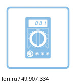 Multimeter icon. Blue frame design. Vector illustration. Стоковая иллюстрация, агентство Ingram Publishing / Фотобанк Лори