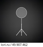 Icon of beauty dish flash. Black background with white. Vector illustration. Стоковая иллюстрация, агентство Ingram Publishing / Фотобанк Лори