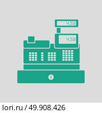 Cashier icon. Gray background with green. Vector illustration. Стоковая иллюстрация, агентство Ingram Publishing / Фотобанк Лори
