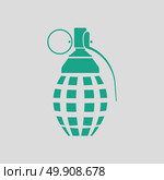 Defensive grenade icon. Gray background with green. Vector illustration. Стоковая иллюстрация, агентство Ingram Publishing / Фотобанк Лори