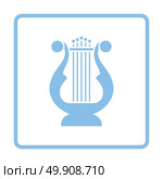 Lyre icon. Blue frame design. Vector illustration. Стоковая иллюстрация, агентство Ingram Publishing / Фотобанк Лори