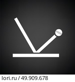 Cricket ball trajectory icon. Black background with white. Vector illustration. Стоковая иллюстрация, агентство Ingram Publishing / Фотобанк Лори