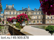 Jardin du Luxembourg and Palace at summer in Paris, France. Стоковое фото, агентство Ingram Publishing / Фотобанк Лори