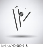Cricket wicket icon on gray background, round shadow. Vector illustration. Стоковая иллюстрация, агентство Ingram Publishing / Фотобанк Лори