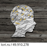 Child psychology and psychiatric therapy for children concept as broken crumpled paper taped together as an education support and medical or counselling treatment metaphor in a 3D illustration style. Стоковое фото, агентство Ingram Publishing / Фотобанк Лори
