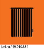 Office vertical blinds icon. Orange background with black. Vector illustration. Стоковая иллюстрация, агентство Ingram Publishing / Фотобанк Лори