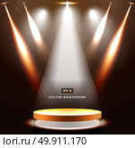gold stage with spotlight and star on brown background vector. Стоковая иллюстрация, агентство Ingram Publishing / Фотобанк Лори