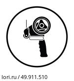 Scotch tape dispenser icon. Thin circle design. Vector illustration. Стоковая иллюстрация, агентство Ingram Publishing / Фотобанк Лори