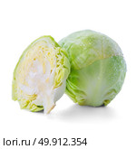 Fresh brussels sprouts isolated on white background. Стоковое фото, агентство Ingram Publishing / Фотобанк Лори