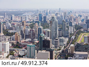 Aerial view of Bangkok cityscape skyline downtown Thailand. Стоковое фото, агентство Ingram Publishing / Фотобанк Лори