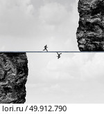 Different worlds business challenge concept as a global trade meeting between two people from different hemispheres coming together as a surreal idea with 3D illustration elements. Стоковое фото, агентство Ingram Publishing / Фотобанк Лори