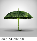 Nutrition protection benefits and food power to fight disease and increase the immune system by eating natural ingredients as a broccoli shaped as an umbrella with 3D illustration elements. Стоковое фото, агентство Ingram Publishing / Фотобанк Лори