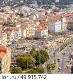 aerial view of Le Suquet- the old town and Port Le Vieux of Cannes, France. Стоковое фото, агентство Ingram Publishing / Фотобанк Лори