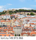 Panorama of Cityscape of Lisbon capital city of Portugal. Стоковое фото, агентство Ingram Publishing / Фотобанк Лори