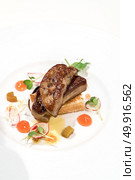 Grilled foie gras with fruit sauce. Стоковое фото, агентство Ingram Publishing / Фотобанк Лори