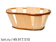 Wicker Basket Isolated on White Top View. Стоковое фото, агентство Ingram Publishing / Фотобанк Лори