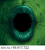 Monster mouth halloween ogre demon closeup with evil green lips with a blank black text area as a nightmare zombie or scary witch concept in a 3D illustration style. Стоковое фото, агентство Ingram Publishing / Фотобанк Лори