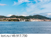 Overlook of the coast of Cangas in the province of Pontevedra Galicia Spain. Стоковое фото, агентство Ingram Publishing / Фотобанк Лори