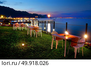 Dinner on the shore of the mediterranean Sea. Turkey Kemer. Dinner on the Sea. Стоковое фото, агентство Ingram Publishing / Фотобанк Лори