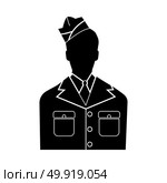 Veteran or soldier of the american army it is black icon . Simple style .. Veteran or soldier of the american army  icon . Стоковая иллюстрация, агентство Ingram Publishing / Фотобанк Лори