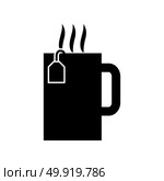 Cup with hot tea  it is black icon . Simple style .. Cup with hot tea  it is black icon . Стоковая иллюстрация, агентство Ingram Publishing / Фотобанк Лори