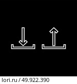 Sign upload and download white icon . Стоковая иллюстрация, агентство Ingram Publishing / Фотобанк Лори