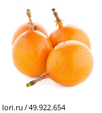 Passion fruit maracuja granadilla on white background. Стоковое фото, агентство Ingram Publishing / Фотобанк Лори