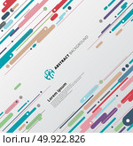 Modern style abstract with composition made of various lines diagonal rounded shapes in colorful. Vector illustration. Стоковая иллюстрация, агентство Ingram Publishing / Фотобанк Лори