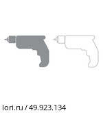Hand drill grey set  grey set  icon .. Hand drill grey set  icon . Стоковая иллюстрация, агентство Ingram Publishing / Фотобанк Лори